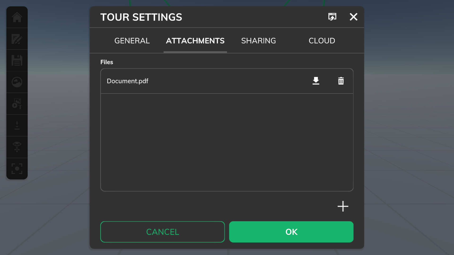 Tour attachment settings